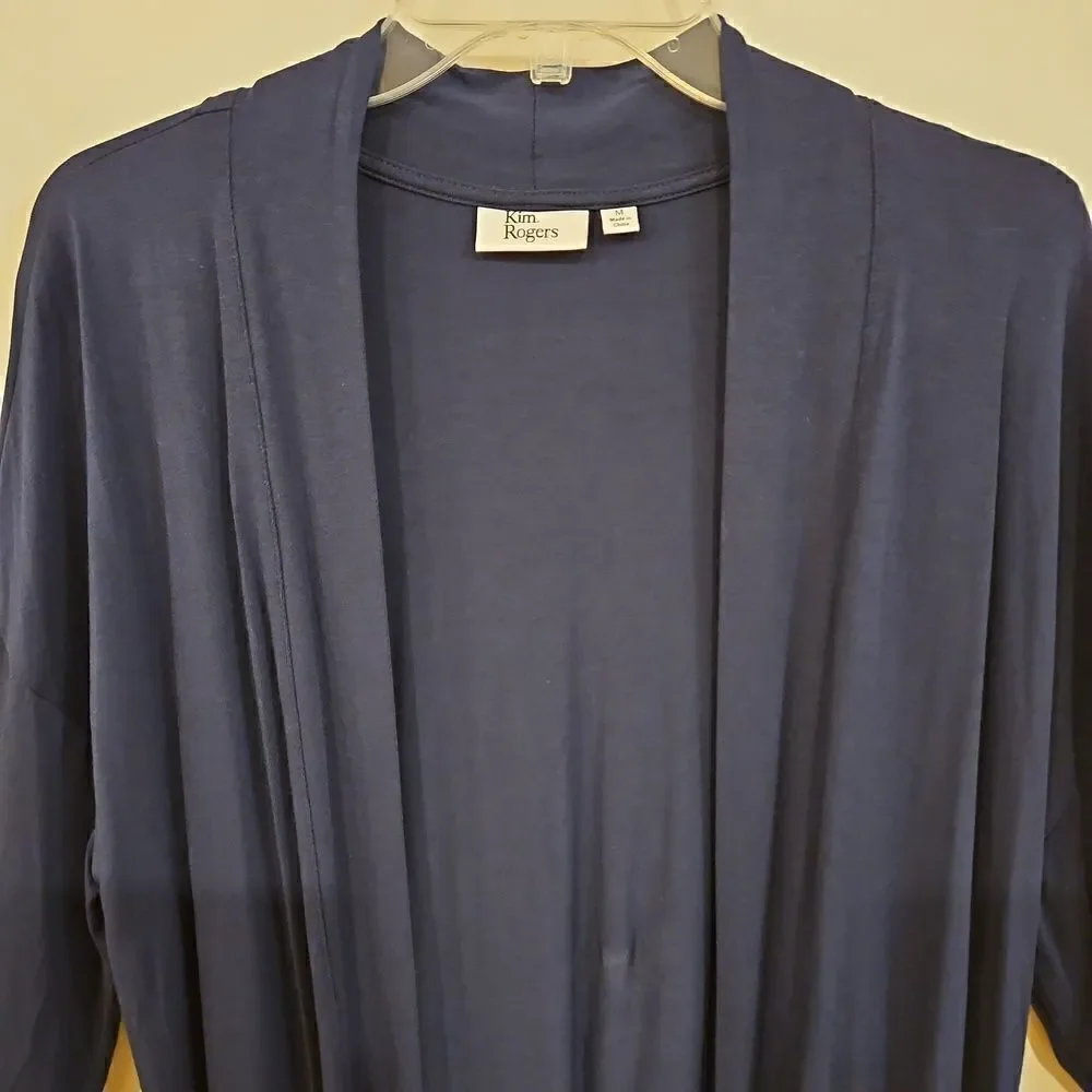 Kim Rogers Navy Blue Cardigan with bell cuffs sz M